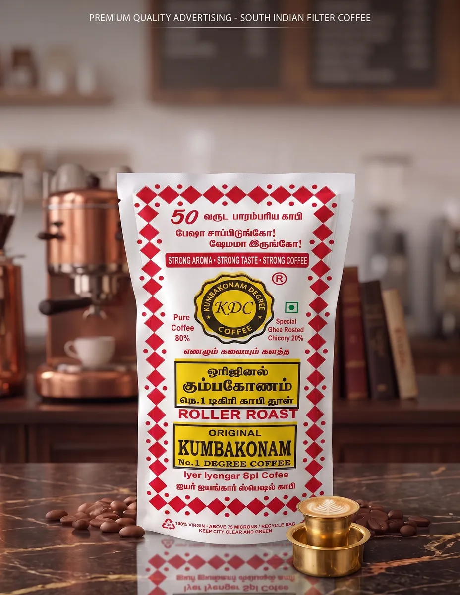 KDC Roller Roast (80% Coffee & 20% Chicory) - Authentic South Indian Filter Coffee